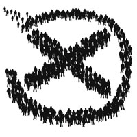 Logo di Addiopizzo formato dalle persone