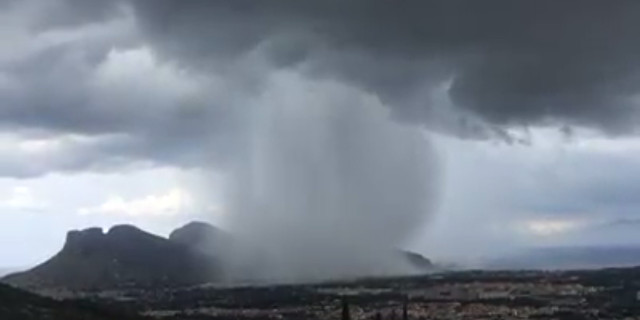 Pioggia intensa su Mondello, il video in timelapse