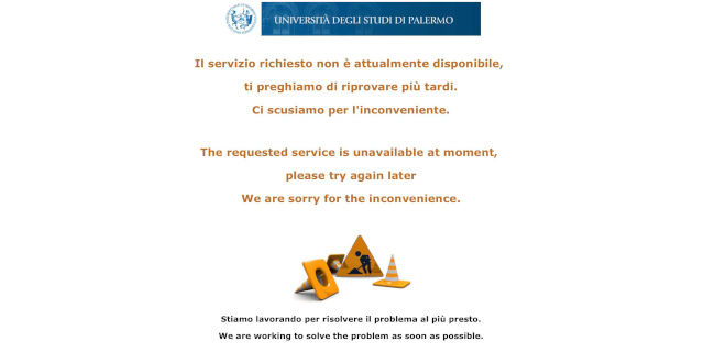 Down prolungato per il sito dell'Università di Palermo