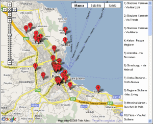 Mappa dei posteggiatori abusivi di Palermo
